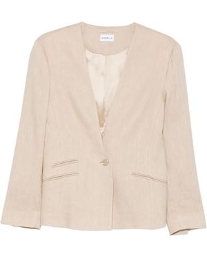 Marella One-Button Blazer - Natural
