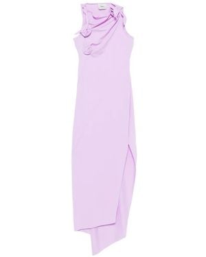 Coperni Vestido Midi Con Motivo Floral Y Nudo - Morado