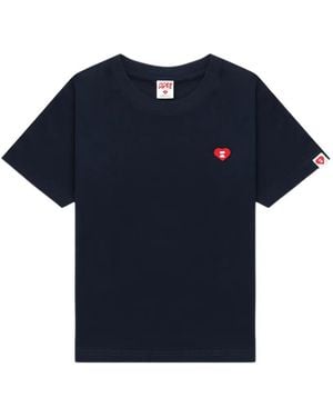 A Bathing Ape Heart-Appliqué T-Shirt - Blue