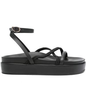 Ancient Greek Sandals 30Mm Crossover Platform Sandals - Black