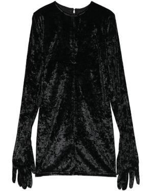 CHRISTIAN BOARO Velvet Long-Sleeve Gloves Dress - Black