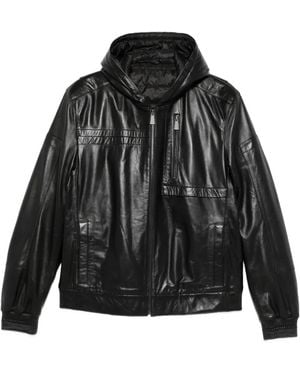 SERGIO MORETTI FIRENZE Chaqueta De Piel Con Capucha - Negro