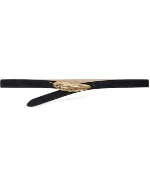 Elisabetta Franchi Belt With Jewel Feather - White