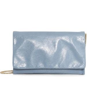 Poche Paris Foldover Chain-Link Clutch Bag - Blue