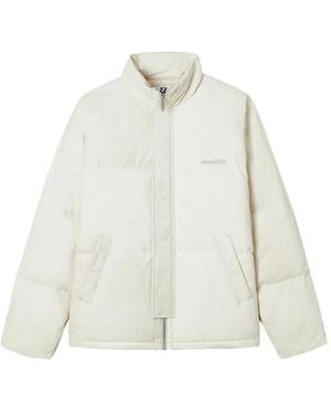Izzue Quilted High-Neck Jacket - White