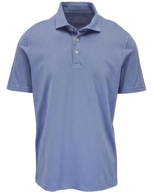 Fedeli Short-Sleeve Polo Shirt - Blue