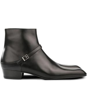 Saint Laurent Augustin Buckle-Detail Boots - Black