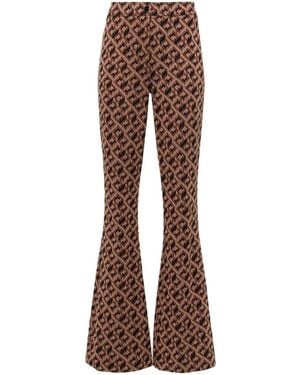 Diane von Furstenberg Greg High-Waist Flared Trousers - Brown