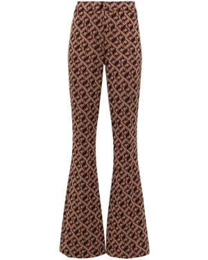 Diane von Furstenberg Greg High Waist Flared Broek - Bruin