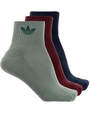 adidas Trefoil Three-Pack Socks - Green