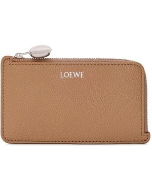 Loewe Pebble Anagram-Detail Cardholder - Brown