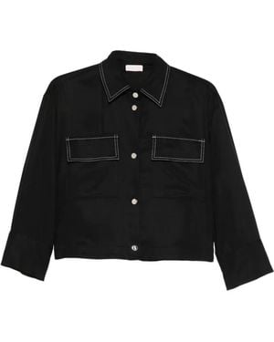 Liu Jo Contrast-Stitch Shirt - Black
