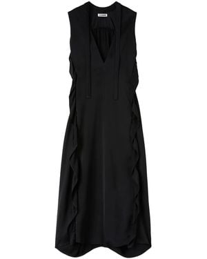 Jil Sander Ruffled Maxi Dress - Black