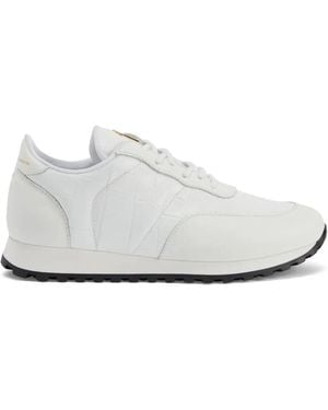 Giuseppe Zanotti Jimi Crocodile-Effect Leather Trainers - White
