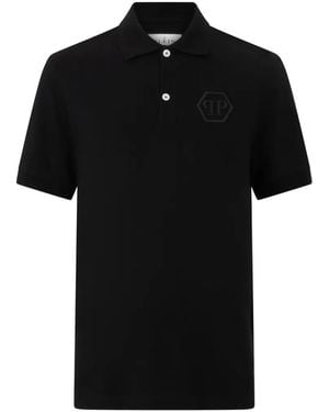 Philipp Plein Embroidered-Hexagon Polo Shirt - Black