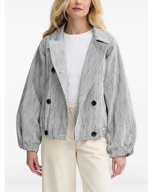 Sessun Chaqueta Oversize A Rayas - Gris