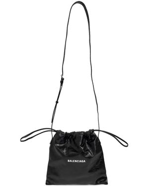 Balenciaga Shopper Dust Logo-Detail Shoulder Bag - White