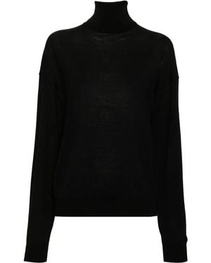 Saint Laurent Sweater Laine Fine - Black