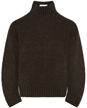Yves Salomon Funnel-Neck Cashmere Sweater - Brown