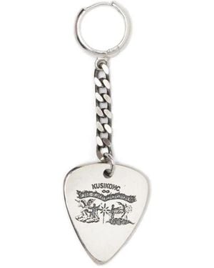 Kusikohc Orecchino Con Pendente Guitar Pick - Bianco