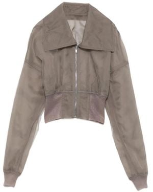 Rick Owens Veste Crop À Fini Transparent - Grey
