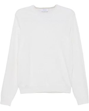 Heritage Crew-Neck Knitted Sweater - White