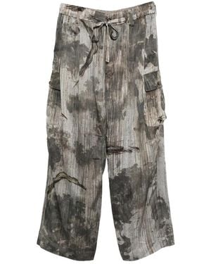Ziggy Chen Brushed-Effect Trousers - Grey