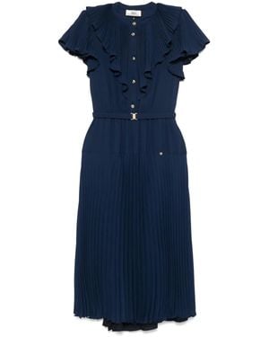 Nissa Geplooide Midi-Jurk - Blauw