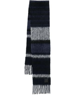Weekend by Maxmara Gestreifter Schal mit Fransen - Schwarz