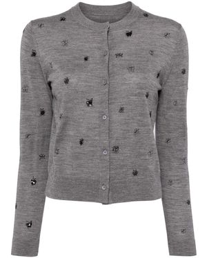 JNBY Sequin-Embellished Cropped Sweater - Grey