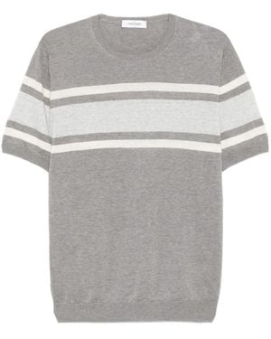 Gran Sasso Stripe-Detail T-Shirt - Grey