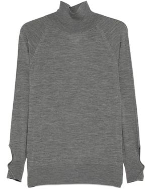Liviana Conti Cut-Out Roll-Neck Sweater - Grey