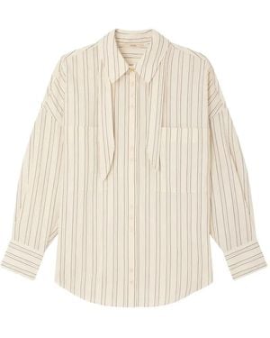 Sessun Cecily Striped Pussy-Bow Shirt - White