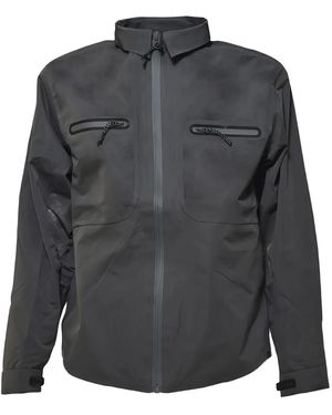 Alpha Industries Perforated-Details Zip-Front Shirt Jacket - Gray