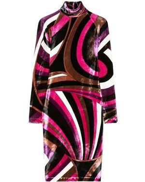 Emilio Pucci Printed Velvet Dress - White