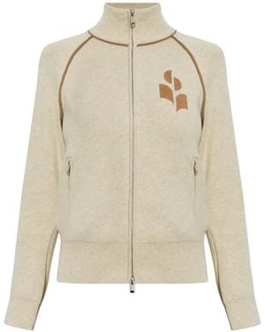 Isabel Marant Lanya Zip-Up Knit Cardigan - Natural