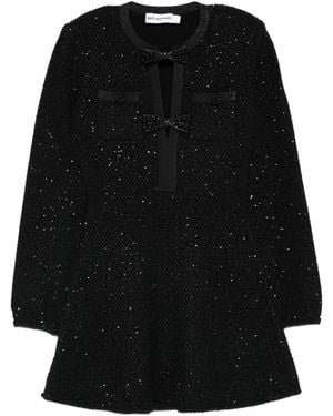 black knit bow mini dress self portrait Black Knit Bow Mini Dress – self-portrait-US main image 1