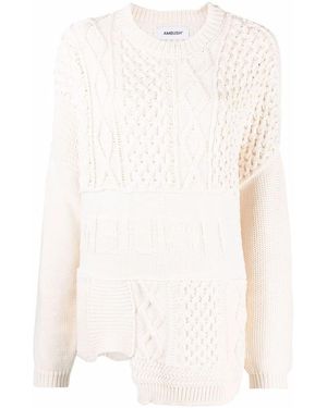 Ambush Patchwork Knitted Jumper - White