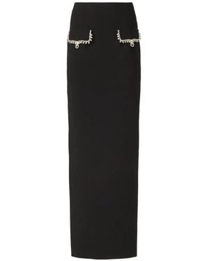 Costarellos Stara Crystal-Chain Pencil Maxi Skirt - Black