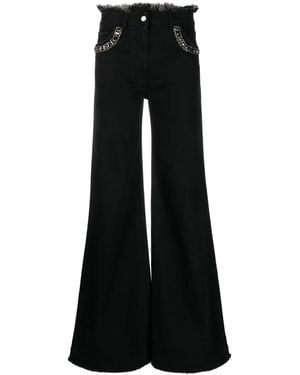 Alberta Ferretti Jeans A Gamba Ampia - Nero