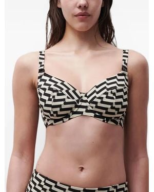 Chantelle Top Bikini Femilet Santosa Con Stampa Geometrica - Marrone