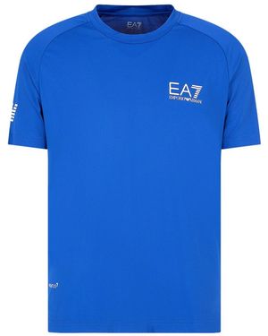 EA7 T-Shirt Mit Logo-Print - Blau