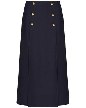 Valentino Garavani Crepe Couture Midi Skirt - Blue