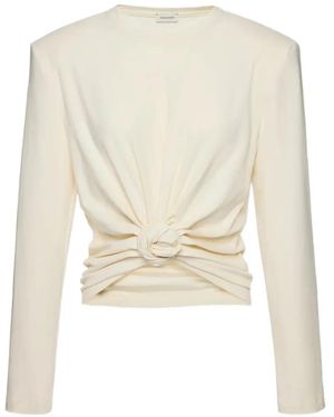 Magda Butrym Langarmshirt Mit Knotendetail - Weiß