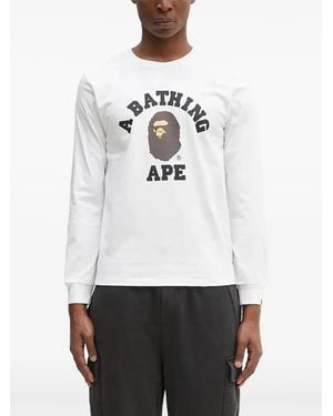 A Bathing Ape College クルーネック Tシャツ - ホワイト