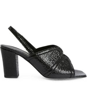 Momoní Sandalias Baca De Piel Laminada - Negro