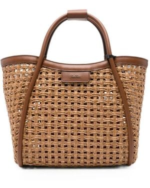 Max Mara Woven Tote Bag - Brown