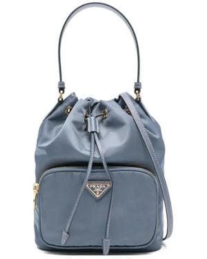 Prada Borsa A Secchiello Con Coulisse - Blu