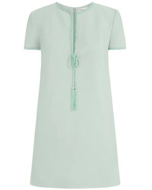 Oscar de la Renta Beaded Bow-Detail Shift Dress - Green