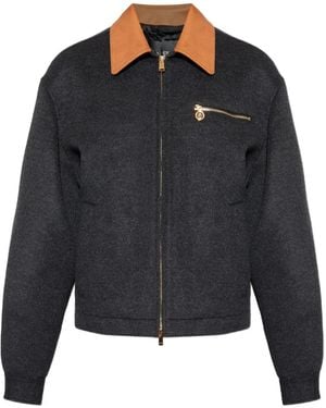 Versace Blouson En Laine - Black